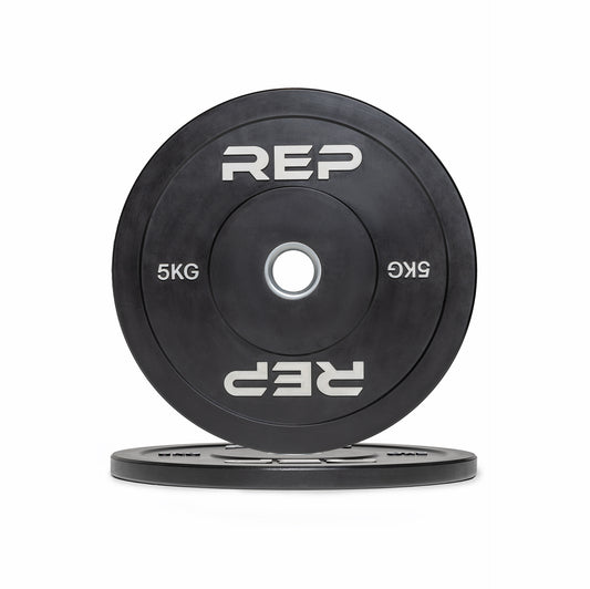 Rep Fitness - Black bumper plates 5kg - Gym Equip