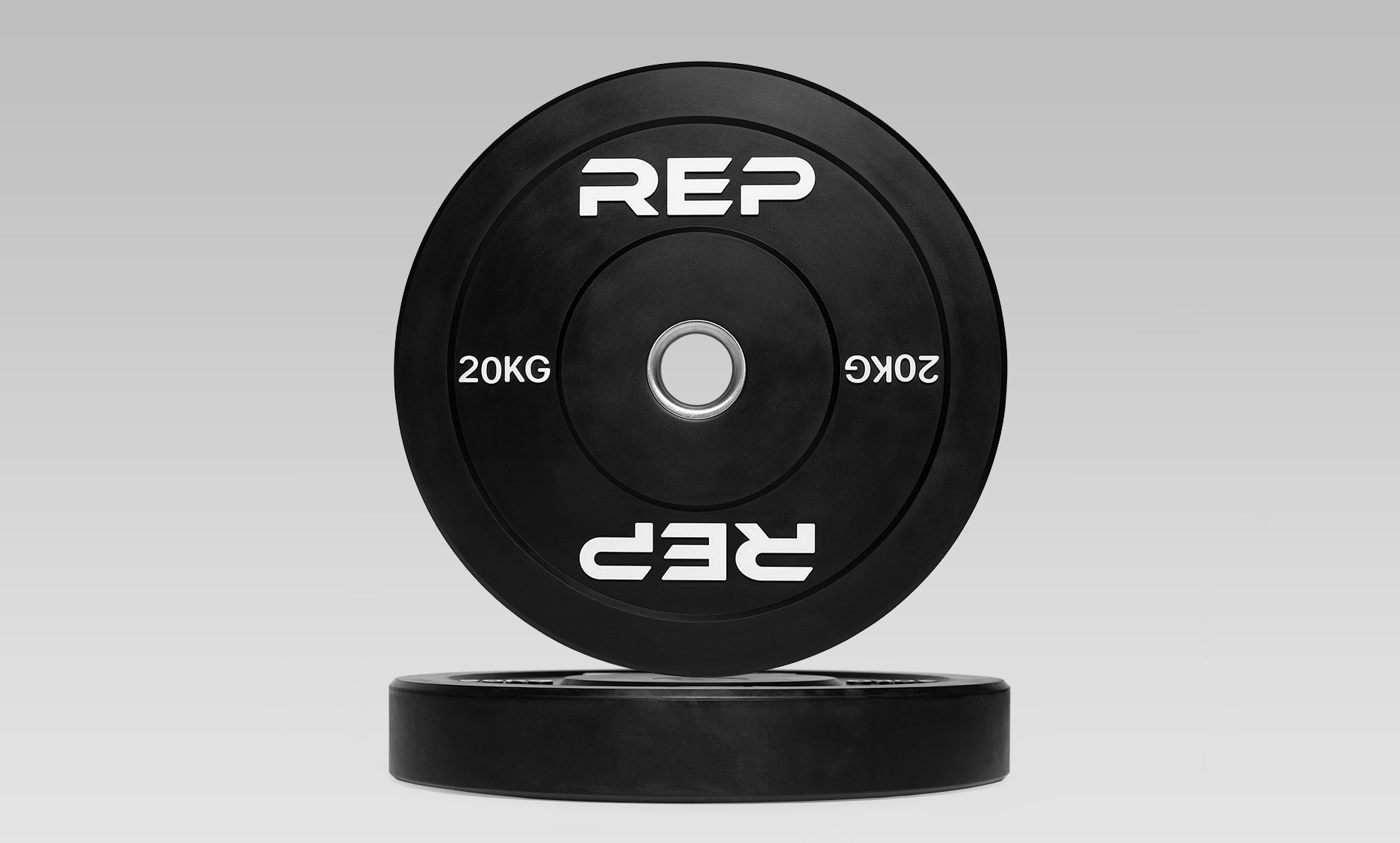 Rep Fitness - Black bumper plates 20kg - Gym Equip