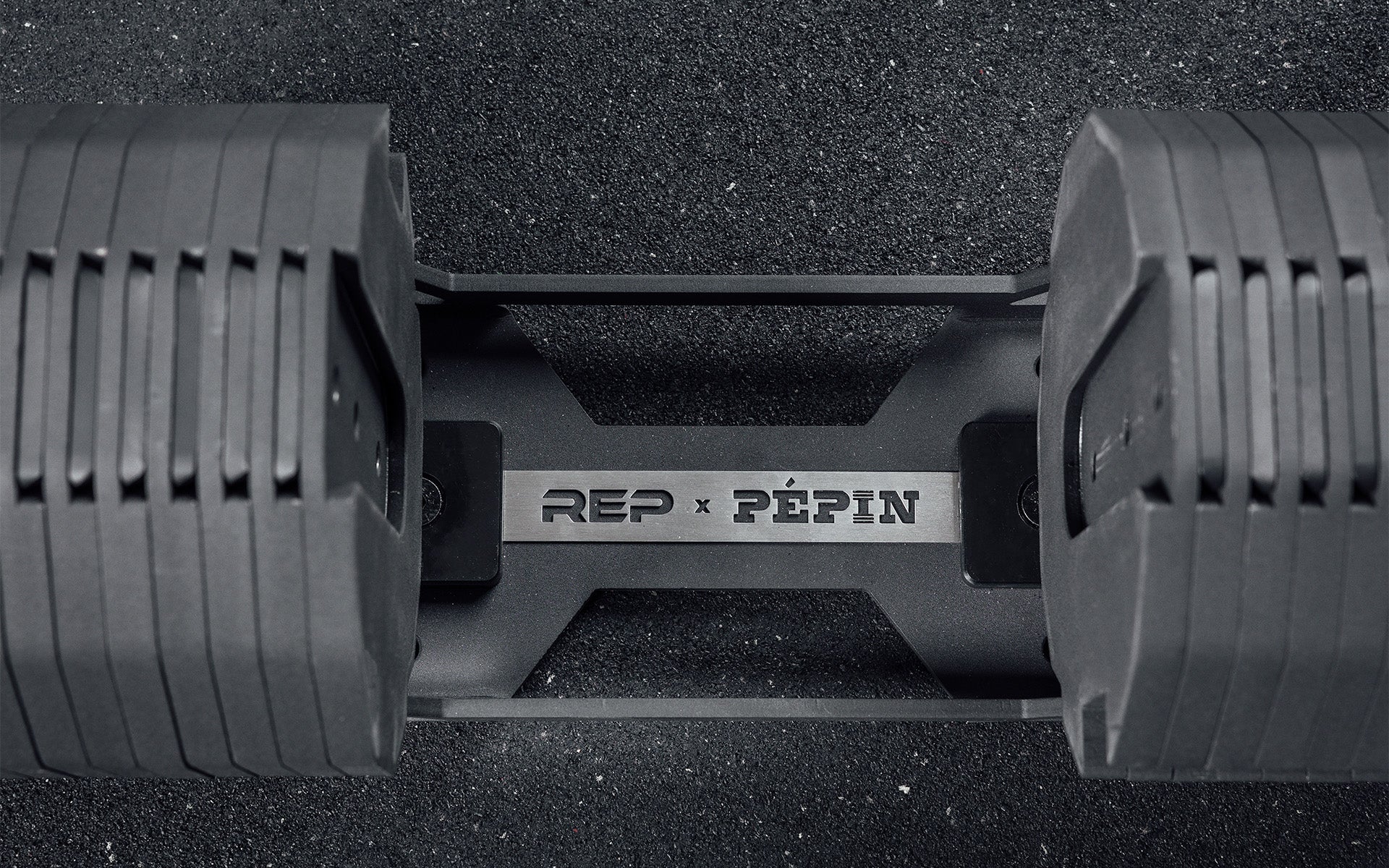 Rep Fitness - Rep x Pepin adjustable dumbbell handle removed from base - Gym Equip