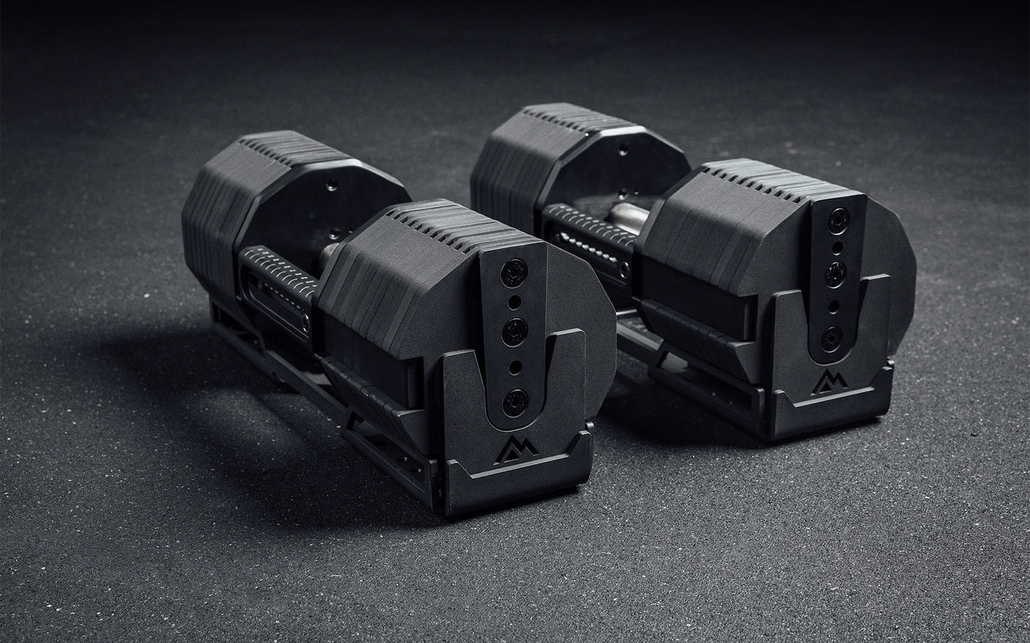 Rep Fitness - Rep x Pepin adjustable dumbbell pair from side - Gym Equip