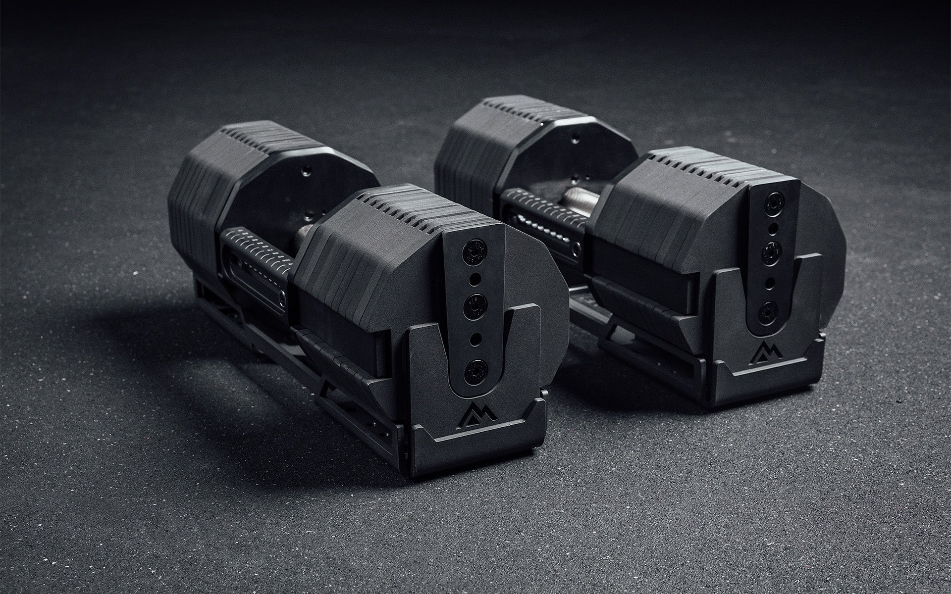 Rep Fitness - Rep x Pepin adjustable dumbbell pair from side - Gym Equip