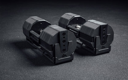 Rep Fitness - Rep x Pepin adjustable dumbbell pair from side - Gym Equip