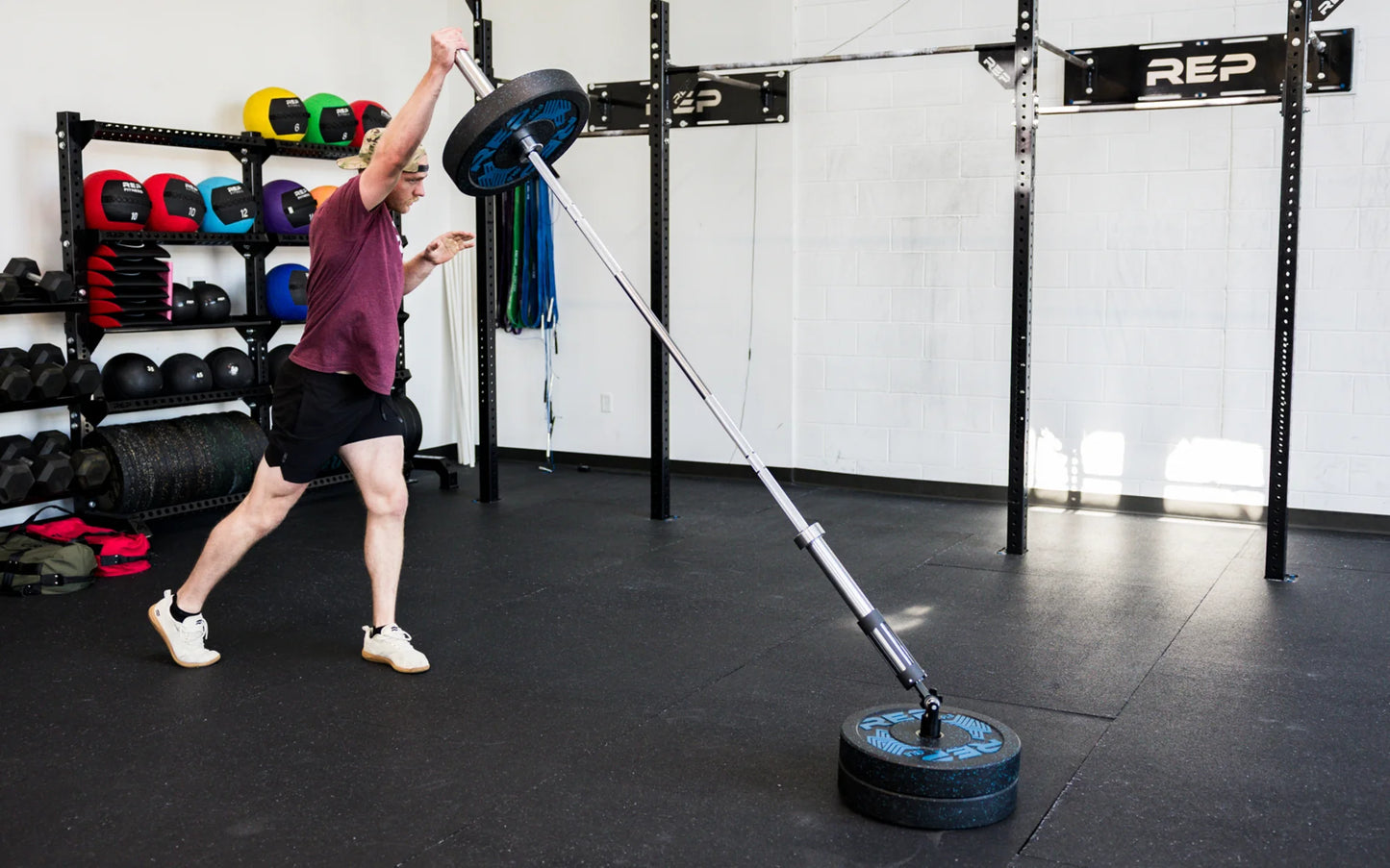 Rep Fitness - Kleva Free standing land mine - Should press - Gym Equip