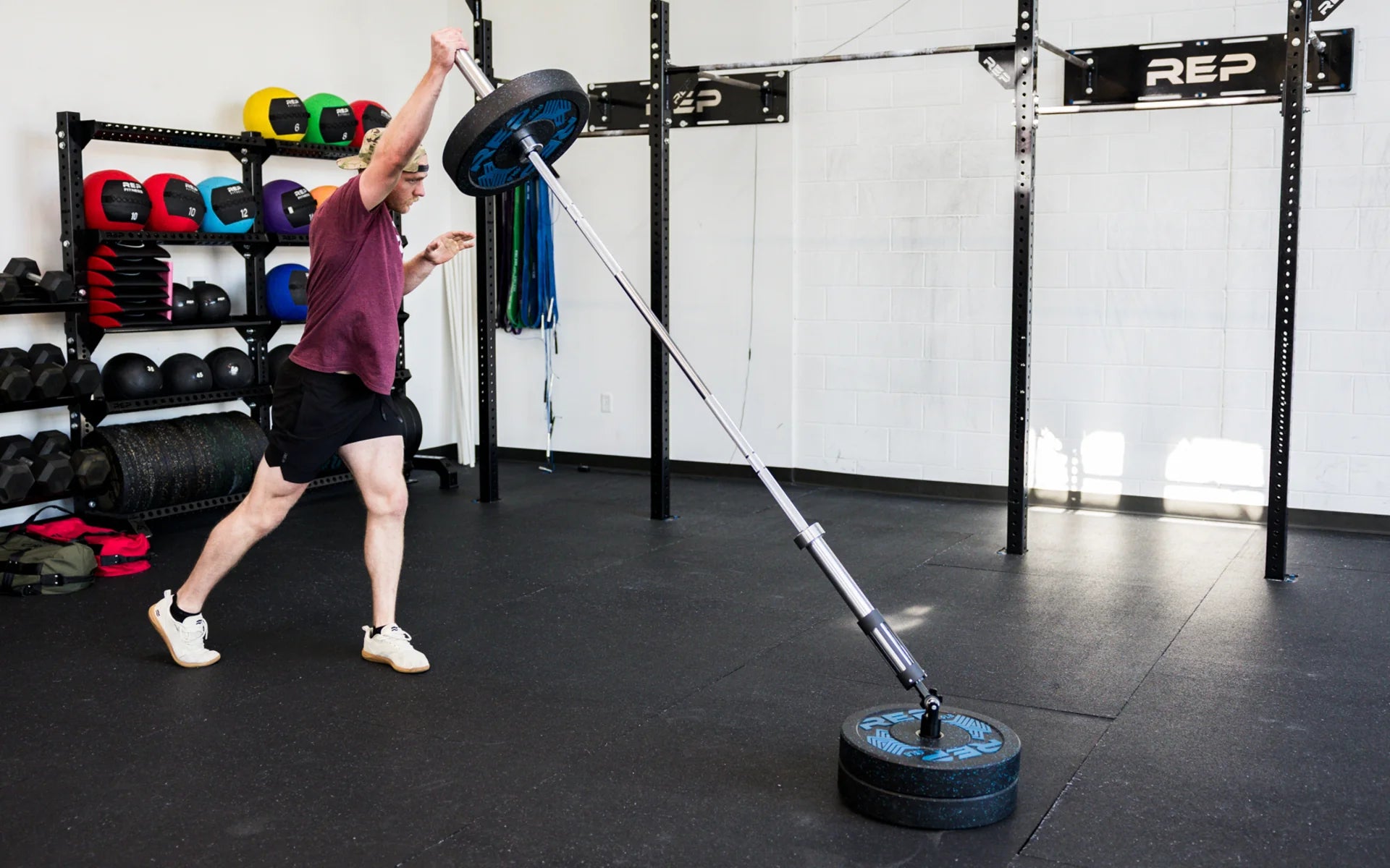 Rep Fitness - Kleva Free standing land mine - Should press - Gym Equip