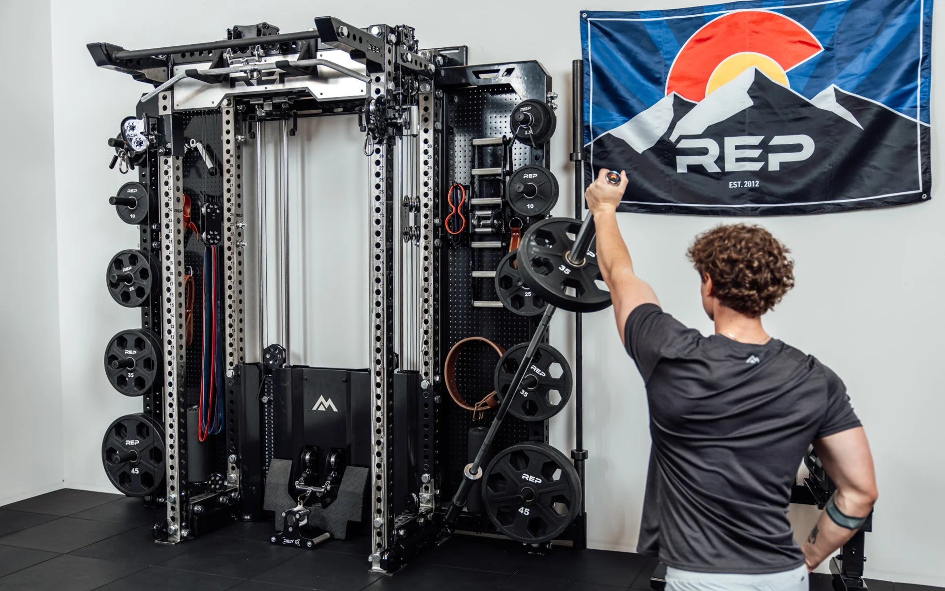 Rep Fitness - Kleva Rack mounted land mine - Shoulder press- Gym Equip