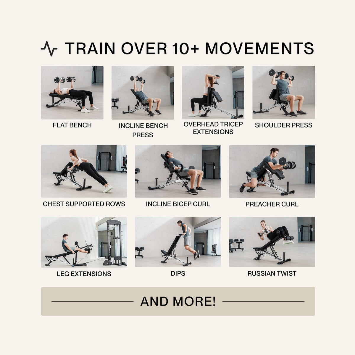 Train over 10 movements on the ABX Weight Bench