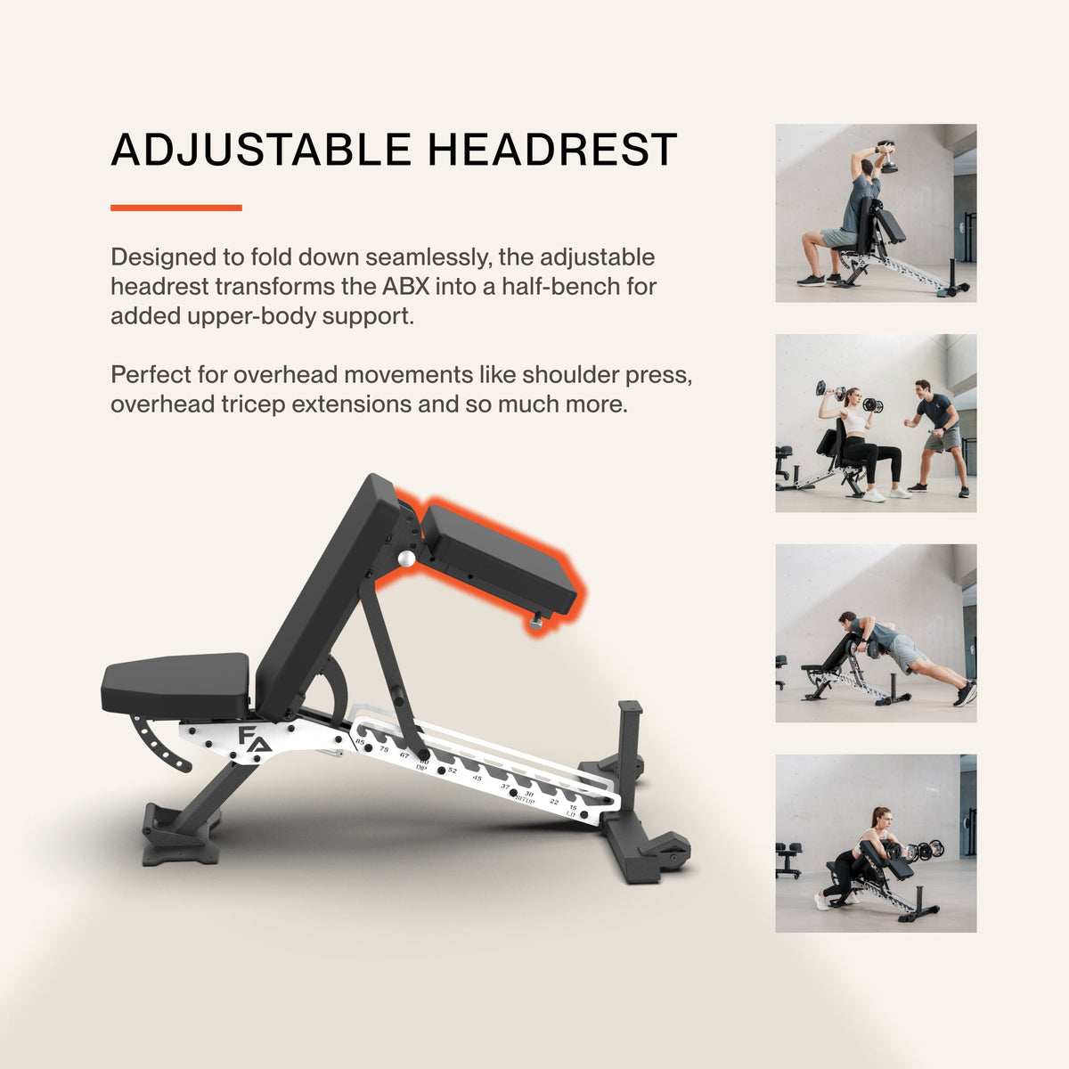 ABX Weight Bench adjustable headrest