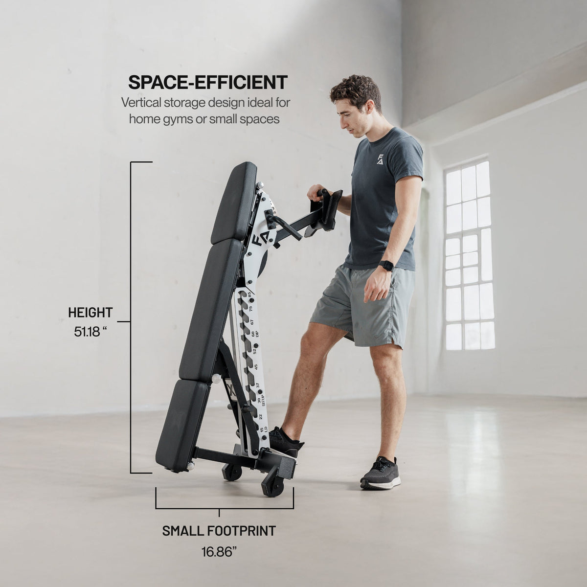 ABX Weight Bench stored upright