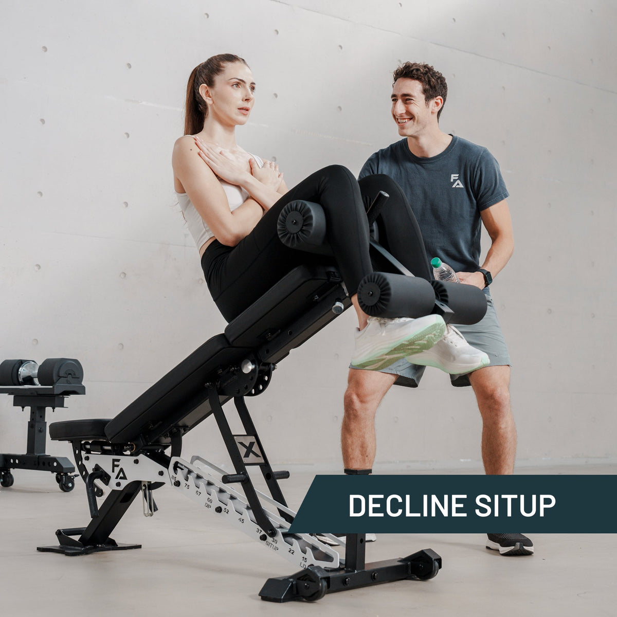 Decline sit-ups with the Sit-Up Attachment